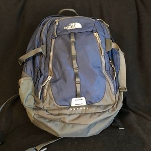 The North face Dark Blue Backpack w gray details